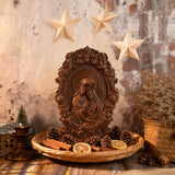 Mother Mary with Baby Jesus Wood Carving Decor