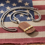 Stainless Steel & Wood Dog Tag Necklace – Nature, Strength & Minimalist Elegance wooden home decor product image