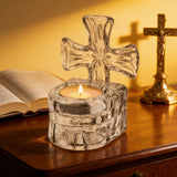 Cross Glass Candle Holder: Light Wrapped in Sacred Symbolism