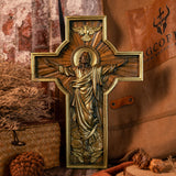 The Ascension Cross - Hand-Carved Jesus Crucifix with Holy Spirit Dove