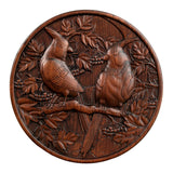 Wood carving of cardinal couple bringing good luck - BGCOPPER
