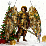 Archangel Michael Stained-Glass Style Acrylic Suncatcher: Divine Protection for Your Space đĄïž