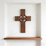 Irish Celtic Cross Wooden Hand Carved Cross for Wall Decor, Religious Gift Cross