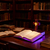 Floating Cross Bible LED Lamp: Suspended Faith, Illuminated Grace