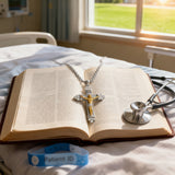 Titanium Steel Crucifix NecklacTitanium Steel Crucifix Necklace with Zircon | A Testament of Strength and Faithe with Zircon