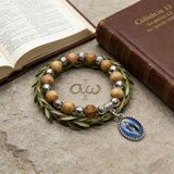 Our Lady of Mary Pendant Royal Blue Pearl Rosary Bracelet: A Wrist-Worn Reminder of Grace - design detail