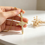 Iced Nail Cross Pendant Necklace – Faith, Strength & Dazzling Luxury