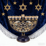 Hand-Painted Enamel Menorah (9-Branch Candelabra) - craftsmanship detail