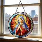 Our Lady Stained Glass Suncatcher: A Radiant Tribute to Mary