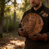 Owl Hand-Carved Beechwood Wall Art