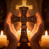 “Bless This Child” Prayer Boy/Girl Cross Wooden Sculpture