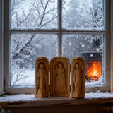 Hand-Carved Travel Triptych Altar: The Holy Family at Your Side