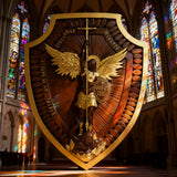 Guardian Michael Wood Carving - Handcrafted Spiritual Shield & Heirloom Gift