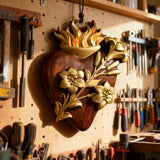 Holy Family Three Sacred Hearts Wooden Wall Decoration