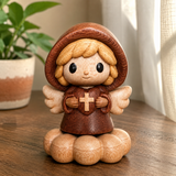 Silent Guardian Wooden Angel-A Small Prayer Companion for Her Bedside, Desk, or Prayer Corner