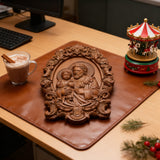 “St. Joseph & Child Jesus” Hand-Carved Wood Icon – A Timeless Christian Gift for Father’s Day & Faithful Homes