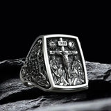 S925K Silver Handcrafted Jesus Crucifixion Scene Ring - BGCOPPER