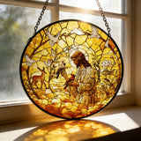 Jesus & Creation Stained Glass Suncatcher: Light, Faith, and the Beauty of God’s World for Christian prayer and meaningful gifting