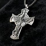 New titanium steel/S925K silver Archangel St. Michael necklace