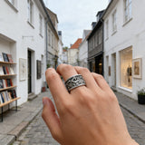 S925K Silver Archangel Michael Ring | Sacred Protection and Baroque Rococo Style Engravings