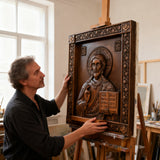 Jesus Christ Pantocrator Wood Carving