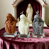 Virgin Mary holding the infant Jesus craft candle