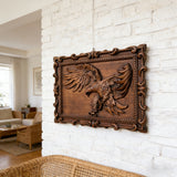 Hand-Carved Beech Wood Eagle Art: For the Bold & Spirited - craftsmanship detail