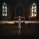 S925K Sandblasted Silver Jesus Crucifix Pendant