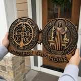 St. Benedict's Exorcism Medal Christian Wall Plaque - Best Christmas Gift - Christian gift presentation