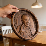 Pope Francis Hand-Carved Beechwood Wall Plaque
