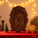 Mother Mary with Baby Jesus Wood Carving Decor