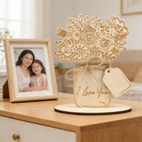 Mother's Day Wooden Flower Card DIY Craft Kit | Paint an Everlasting Bouquet of Love for Mom