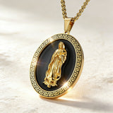 Vintage Our Lady of Guadalupe Stainless Steel Necklace | Catholic Religious Jewelry