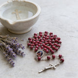 6MM Vatican Leo XIV Red Wood Bead Rosary