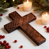 American Flag Cross - Carved in Natural Wood