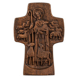 Good Shepherd Crucifix Wood Carving Religious Gift - Endless Care and Guidance - BGCOPPER