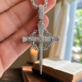 Nail Cross Crown of Thorns Necklace – Faith, Redemption & Timeless Strength - size and finish detail