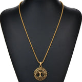 Tree of Life Necklace Pendant Stainless Steel Protection Lucky Talisman Celtic Jewelry for Men Women - BGCOPPER