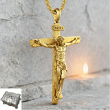 S925K Sandblasted Silver Jesus Crucifix Pendant
