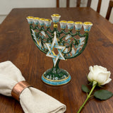Hanukkah Hand-Painted Menorah: Illuminate the Jewish People's Covenant of Light with Artisan Brushstrokes