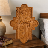 God's Shepherd religious gift Wooden carved chrirstian wall art