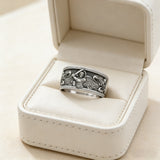 S925K Silver Archangel Michael Ring | Sacred Protection and Baroque Rococo Style Engravings