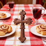 Bgcopper Ornate Wooden Cross - Carved from natural wood