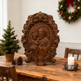 “St. Joseph & Child Jesus” Hand-Carved Wood Icon – A Timeless Christian Gift for Father’s Day & Faithful Homes