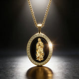 Vintage Our Lady of Guadalupe Stainless Steel Necklace | Catholic Religious Jewelry