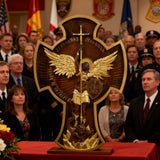 Archangel Michael Solid wood carving gift - Hand carved from a whole piece of wood