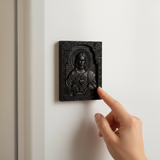 Sacred Heart of Jesus Hand-Carved Wood Magnet - 4 Premium Wood Tones for Home, Car & Office