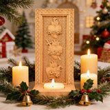 Holy Family Three Sacred Hearts Candlestick Wooden Carved Tabletop Arrangement