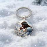 Jesus in Prayer Keychain: Carry His Presence Wherever You Go