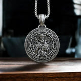 St. Benedict S925K Silver Double-Sided Engraved Amulet Pendant - BGCOPPER